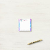 Imitate Glitzer & Blumenstrauß Post-it Klebezettel (Auf Schreibtisch)