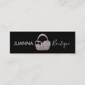 Imitate Glitzer Boutique Bekleidung Schwarz-weiß Mini Visitenkarte (Vorderseite)