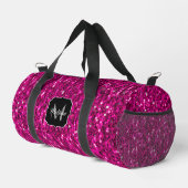 Imitate Glitzer Custom Monogram, Hot rosa Glitzern Duffle Bag (Rechte Ecke)
