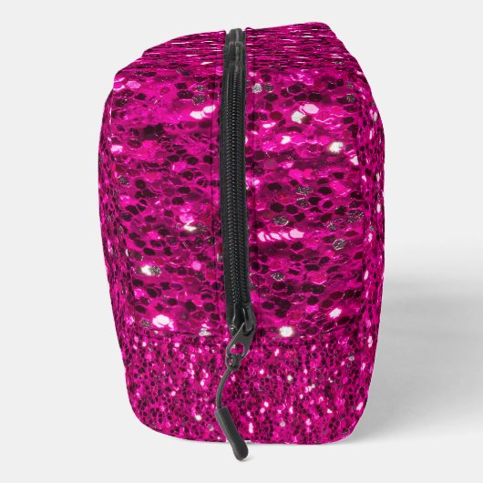 Imitate Glitzer Custom Monogram, Hot rosa Glitzern Waschbeutel (Rechts)