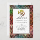 Imitate Glitzer Dragon thematisch Bar Mitzvah Einladung (Vorderseite)