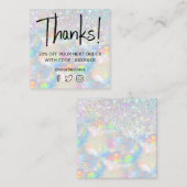 Imitate Glitzer Edelstein Opal Textur Discount-Kar Quadratische Visitenkarte (Vorne/Hinten)