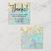 Imitate Glitzer Edelstein Opal-Textur Quadratische Visitenkarte (Vorne/Hinten)