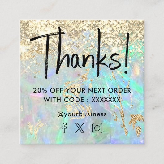 Imitate Glitzer Edelstein Opal-Textur Quadratische Visitenkarte (Vorderseite)