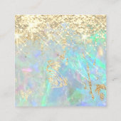 Imitate Glitzer Edelstein Opal-Textur Quadratische Visitenkarte (Rückseite)
