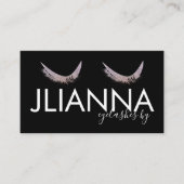 Imitate Glitzer Eyelashes Salon Schwarz-weiß Visitenkarte (Vorderseite)