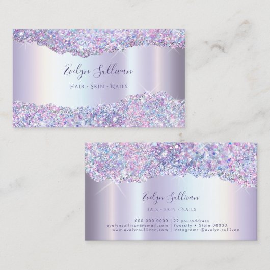 Imitate Glitzer-Folie Visitenkarte (Vorne/Hinten)
