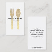 Imitate Glitzer Fork und Spoon Visitenkarte (Vorne/Hinten)