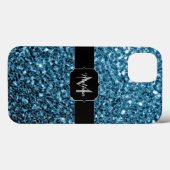 Imitate Glitzer Glitzern Monogram Case-Mate iPhone Hülle (Rückseite (Horizontal))