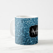 Imitate Glitzer Glitzern Monogram Kaffeetasse (Vorderseite Links)