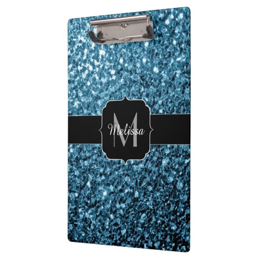 Imitate Glitzer Glitzern Monogram Klemmbrett (Links)