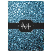 Imitate Glitzer Glitzern Monogram Klemmbrett (Rückseite)