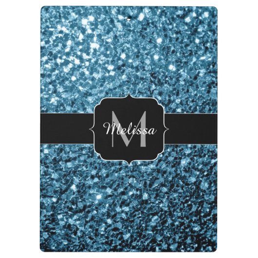 Imitate Glitzer Glitzern Monogram Klemmbrett (Rückseite)