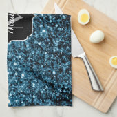 Imitate Glitzer Glitzern Monogram Küchentuch (Viertel Falte)