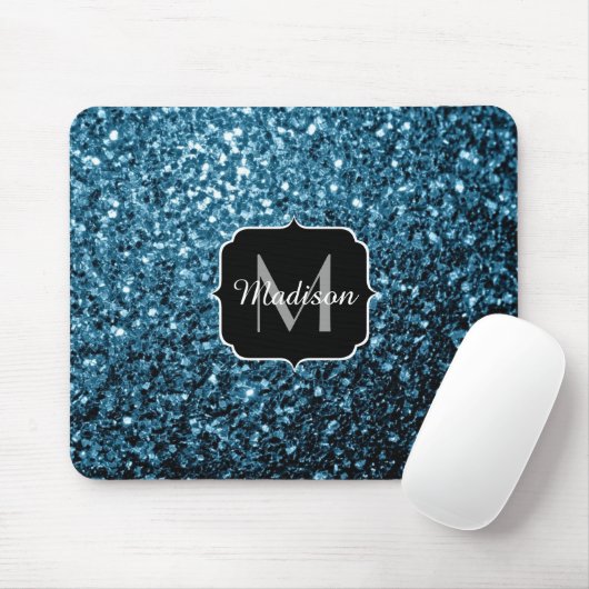 Imitate Glitzer Glitzern Monogram Mousepad (Mit Mouse)