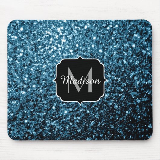 Imitate Glitzer Glitzern Monogram Mousepad (Vorne)