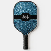 Imitate Glitzer Glitzern Monogram Pickleball Schläger (Vorderseite)