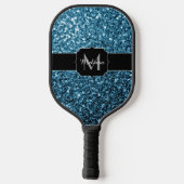Imitate Glitzer Glitzern Monogram Pickleball Schläger (Rückseite)