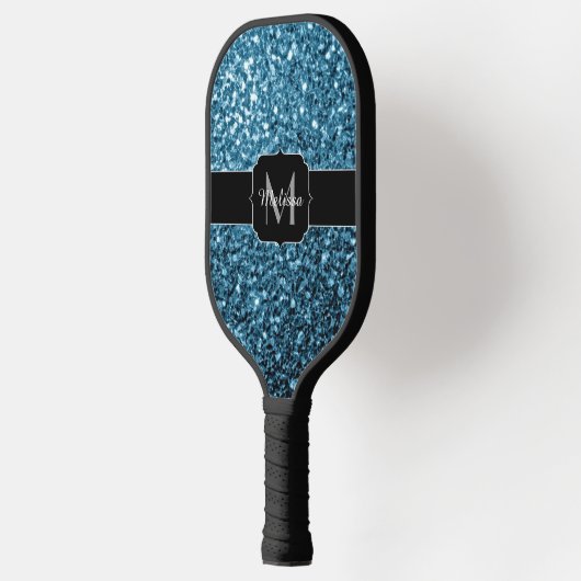 Imitate Glitzer Glitzern Monogram Pickleball Schläger (Links)