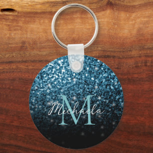 Imitate Glitzer Glitzern Monogram Schlüsselanhänger