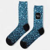 Imitate Glitzer Glitzern Monogram Socken (Linkes Detail)