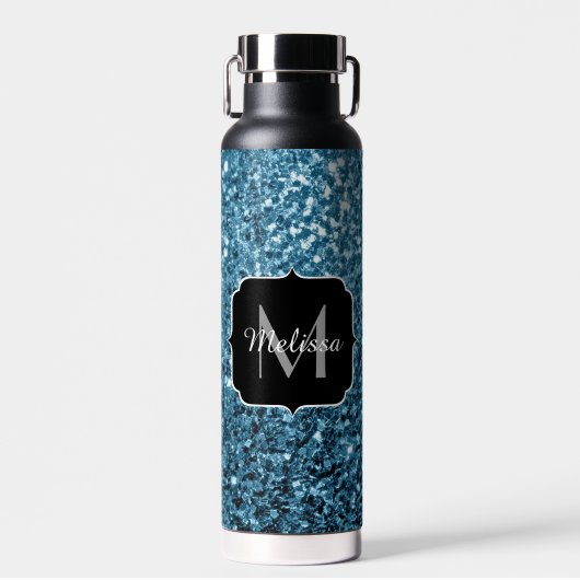 Imitate Glitzer Glitzern Monogram Trinkflasche (Vorne)