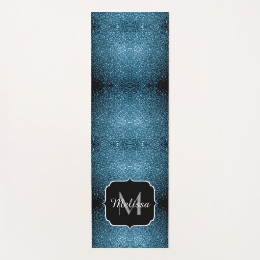 Imitate Glitzer Glitzern Monogram Yogamatte (Vorderseite)