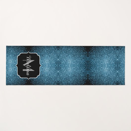 Imitate Glitzer Glitzern Monogram Yogamatte (Vorderseite (Horizontal))