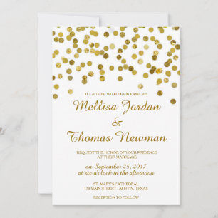 Imitate Glitzer Gold Confetti Hochzeit Einladung
