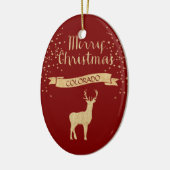 Imitate Glitzer Gold Elch Colorado Keramikornament (Links)