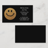 Imitate Glitzer Gold Happy Face - matte Glitzern Visitenkarte (Vorne/Hinten)
