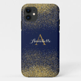 Imitate Glitzer Gold Monogramm Name Case-Mate iPhone Hülle