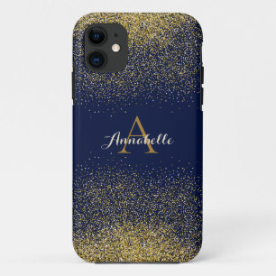 Imitate Glitzer Gold Monogramm Name Case-Mate iPhone Hülle