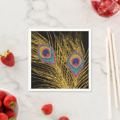 Imitate Glitzer Gold Pfauenfeathers Serviette (Beispiel)