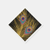 Imitate Glitzer Gold Pfauenfeathers Serviette (Ecke)