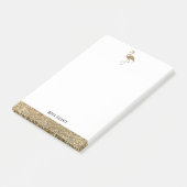 Imitate Glitzer Gold und Weiß Flamingo & Border Post-it Klebezettel (angewinkelt)