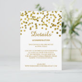 Imitate Glitzer Gold Wedding Details Card Einladung (Stehend Vorderseite)