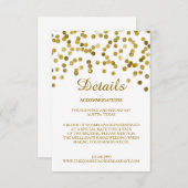 Imitate Glitzer Gold Wedding Details Card Einladung (Vorne/Hinten)