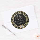Imitate Glitzer & Golden Lace auf Black Sweet 16 2 Runder Aufkleber (Umschlag)