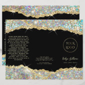 Imitate Glitzer Goldsequenzbroschüre (Vorne/Hinten)