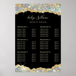 Imitate Glitzer Goldsequenzpreisliste Poster