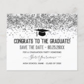 Imitate Glitzer Graduation Party Save the Date (Vorderseite)