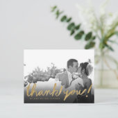 Imitate Glitzer Handwrite Foto Vielen Dank Postcar Postkarte (Stehend Vorderseite)