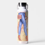 Imitate Glitzer Heelse Rosa Goldflasche Trinkflasche (Vorne)