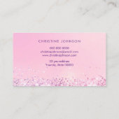 Imitate Glitzer in hellrosa Visitenkarte (Rückseite)