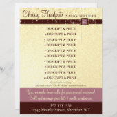 Imitate Glitzer Juwel Haar Stylist Salon Preislist Briefbogen (Vorne/Hinten)