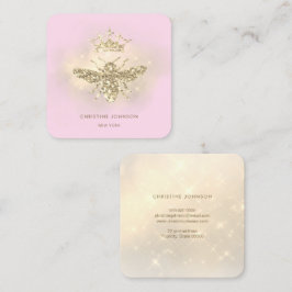 Imitate Glitzer Königin auf rosa Quadratische Visitenkarte