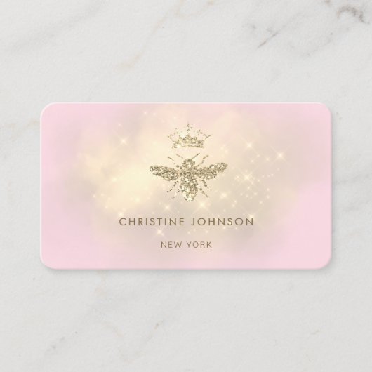 Imitate Glitzer Königin auf rosa Visitenkarte (Vorderseite)