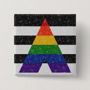 Imitate Glitzer LGBT-Alleinstempelflagge Hintergru Button