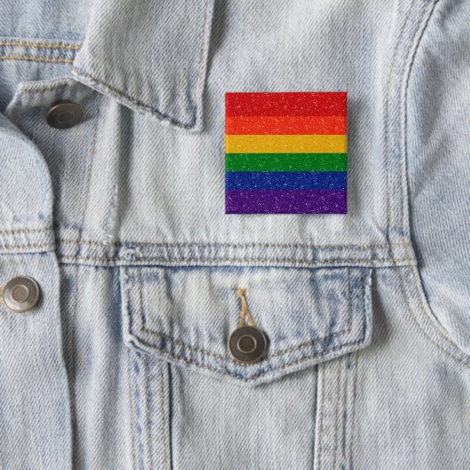 Imitate Glitzer LGBTQ-Flag Button (Beispiel)
